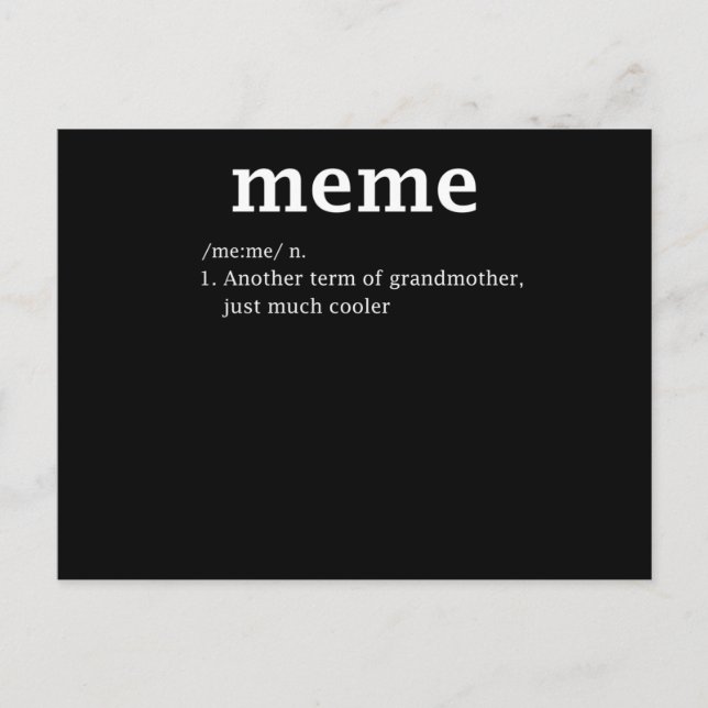 Meme Definition Funny Grandma Mother Day Women Invitation Postcard (Front)