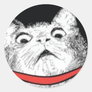 Mème d'essence de chat surpris - Stickers ronds
