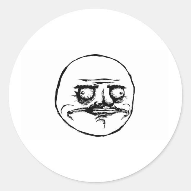 Meme Face Classic Round Sticker (Front)
