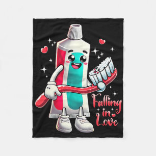 Meme Falling Inlove Valentine Toothpaste Love Toot Fleece Blanket