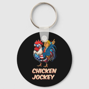 Meme Funny Trump Chicken Jockey  Keychain