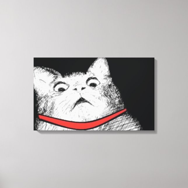 Mème Gâteau Chat Surpris - Toile Enveloppée (Recto)