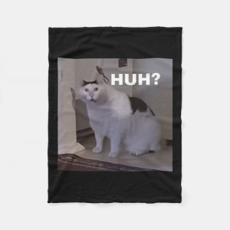 Meme Huh Cat Fleece Blanket