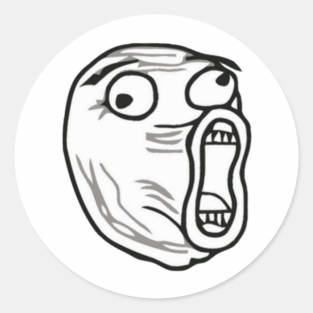 MEME LOL CLASSIC ROUND STICKER (Front)