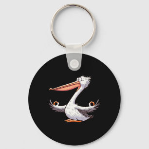 Meme Meditation Pelican Yoga Funny Pose Relaxing A Keychain