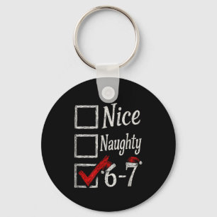 Meme Nice Naughty Christmas Funny Gift Men, Women  Keychain