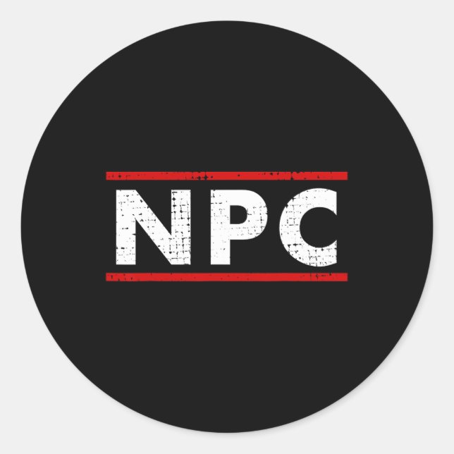 Meme - Non Player Character 1  Classic Round Sticker (Front)