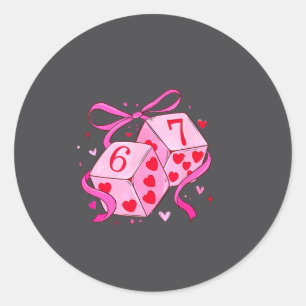 Meme Playing Cards Valentine,preppy Funny Coquette Classic Round Sticker