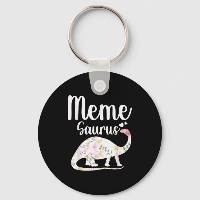 Meme Saurus Grandma Mother's Day Thanksgiving Chri Keychain (Front)