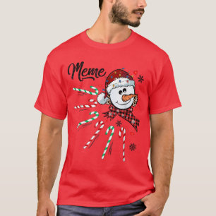 Meme Snowman Candy Cane Christmas Xmas Funny T-Shirt