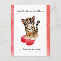 Même toi, Je T'Aime Une Carte Postale Pun Ocelot