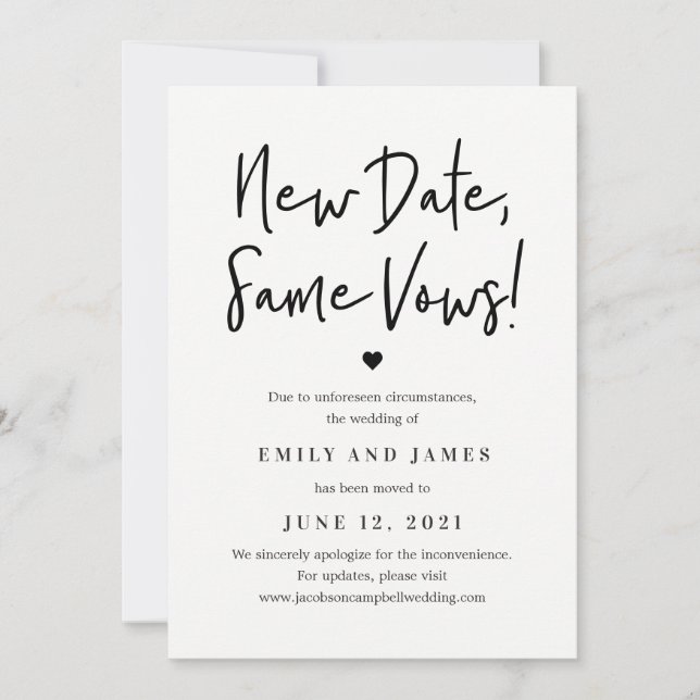 Même Vows ÉDITABLE COULEUR Modifier la carte de da (Devant)