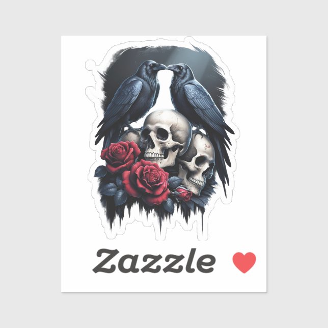 Memento Mori: A Dark Floral Composition with Raven (Sheet)