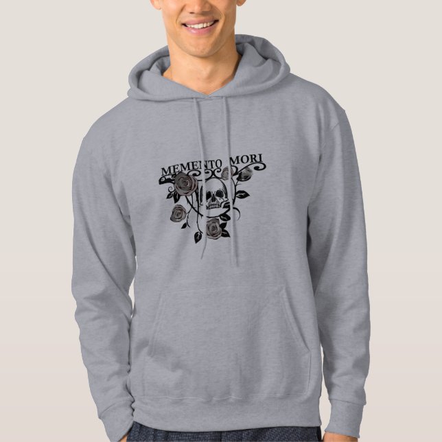 Memento mori black roses hoodie (Front)