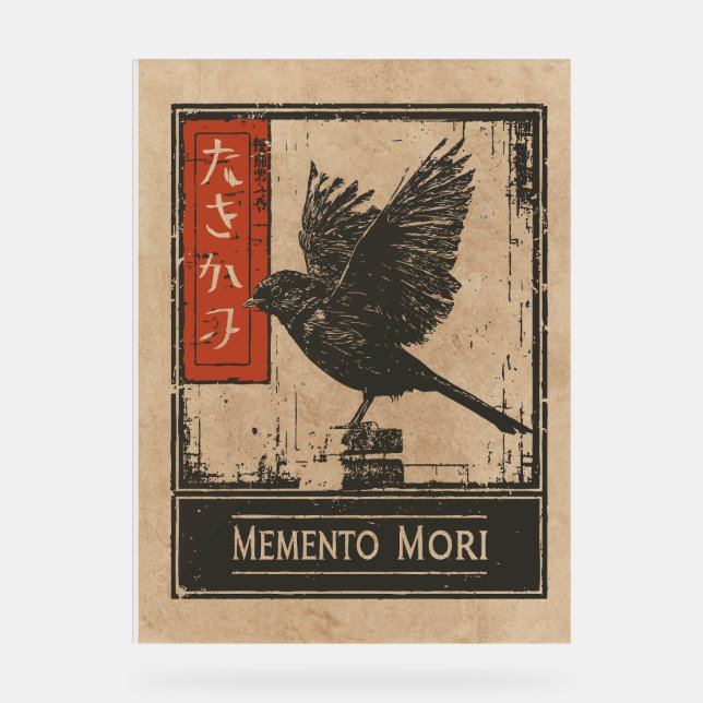Memento Mori Crow Art | Wabi Sabi Conception stoïq (Recto)