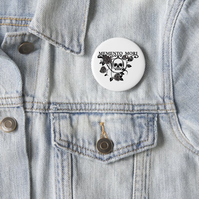 memento mori flower 2 inch round button (In Situ)