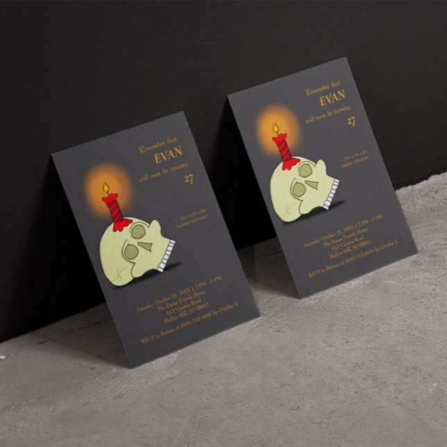 Memento Mori Halloween Birthday Invitation (Creator Uploaded)