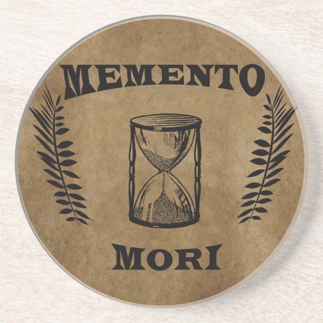 memento mori, latin phrase coaster (Front)