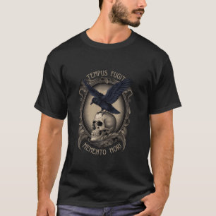 Memento Mori Life Raven Tempus Fugit Dark Gothic T-Shirt