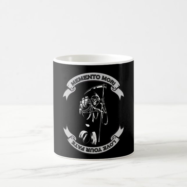 MEMENTO MORI Love Your Fate Grim Reaper Coffee Mug (Center)