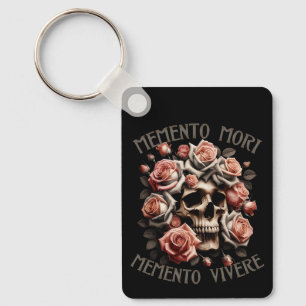 Memento Mori – Memento Vivere Skull & Roses Keychain