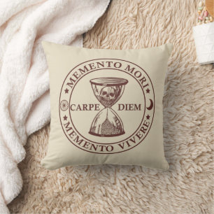 Memento mori memento vivere throw pillow