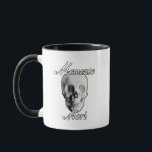 Memento Mori   Mug<br><div class="desc">Memento Mori "Remember Your Death" design. Makes a great gift for your traditional Catholic friends. Features a skull in a grayscale sketched style with a slight grunge/distressed look for a vintage feel.</div>