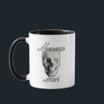 Memento Mori   Mug<br><div class="desc">Memento Mori "Remember Your Death" design. Makes a great gift for your traditional Catholic friends. Features a skull in a grayscale sketched style with a slight grunge/distressed look for a vintage feel.</div>
