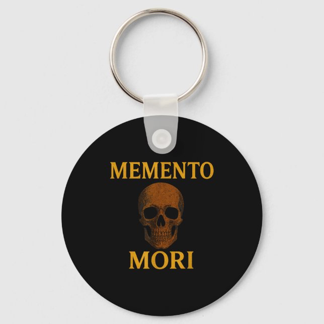 Memento Mori Philosophy Stoicism Quote  Keychain (Front)