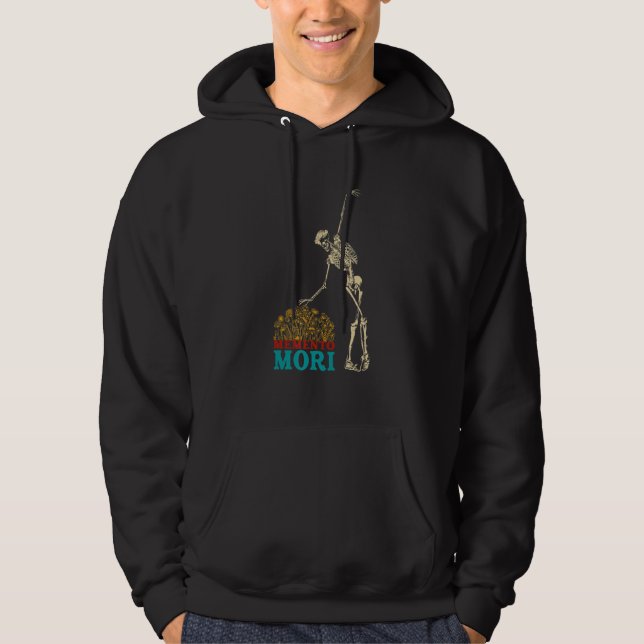 Memento Mori Skeleton Catholic Stoicism Remember D Hoodie (Front)