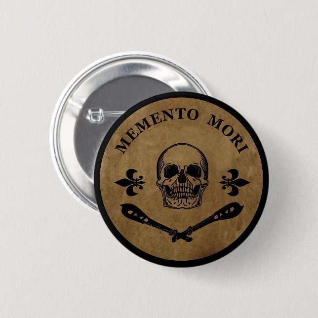 Memento mori skull 2 inch round button (Front & Back)