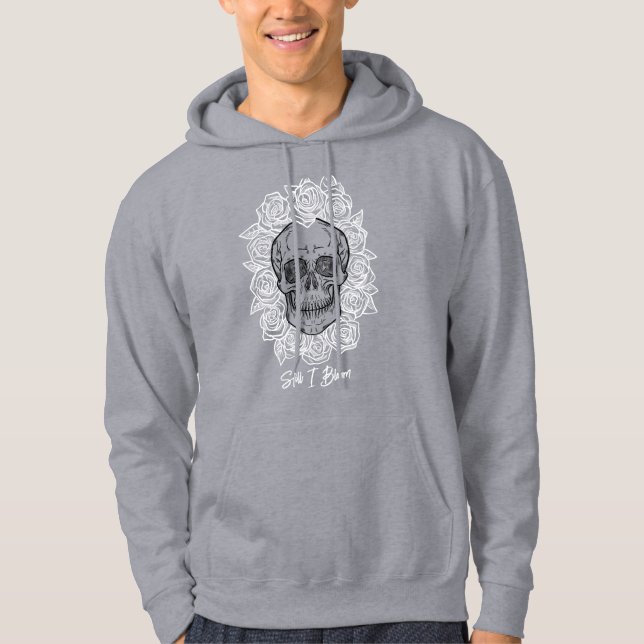 Memento Mori! Skull and Roses, Hand Drawn Hoodie (Front)