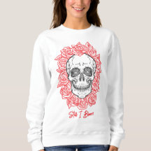 Memento Mori! Skull and Roses, Hand Drawn