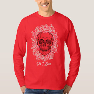 Memento Mori! Skull and Roses, Hand Drawn T-Shirt