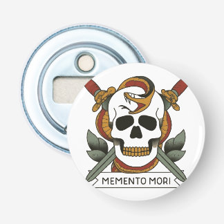 Memento Mori Skull and Snake Tattoo Bottle Opener