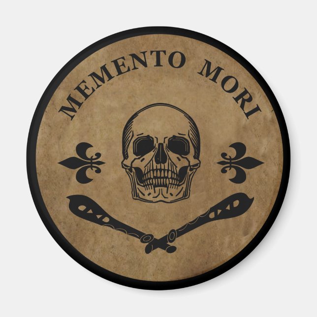 Memento mori skull magnet (Front)