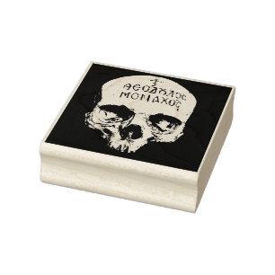 Memento mori skull rubber stamp