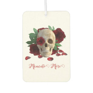 Memento Mori. Skull with red roses Air Freshener