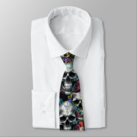 Memento Mori Skulls Tie