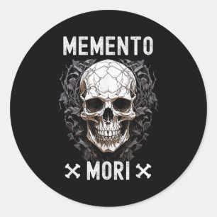 Memento Mori Stoic Mortality Stoicism Philosophy Q Classic Round Sticker