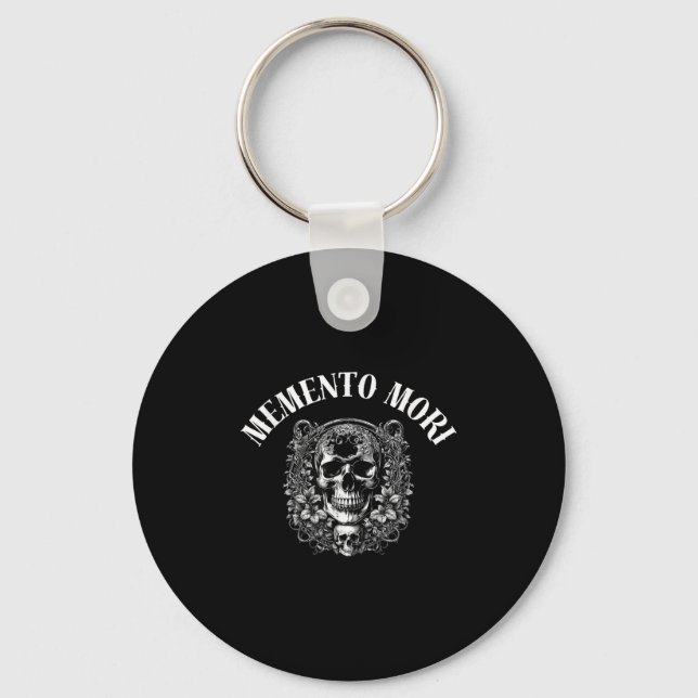 Memento Mori Stoic Quote For Remembering Death Phi Keychain (Front)