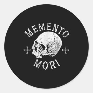 Memento Mori Stoic Remember Death Skull Bones Tatt Classic Round Sticker