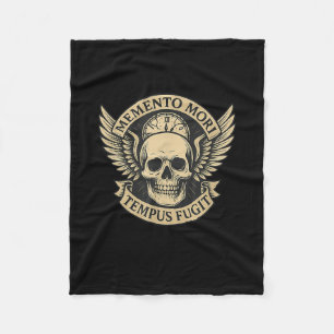 Memento Mori Tempus Fugit Latin Stoic Quote Fleece Blanket