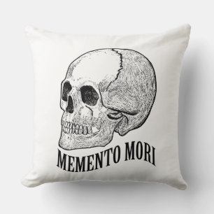 Memento mori throw pillow