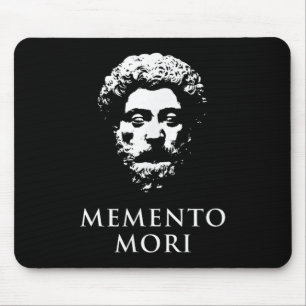 Memento Mori With Marcus Aurelius Head Mouse Pad
