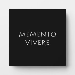 Memento vivere plaque
