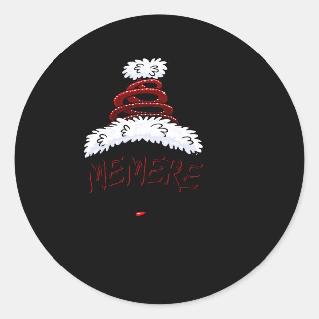 Memere Claus Xmas Happy New Santa Claus Merry Chri Classic Round Sticker (Front)