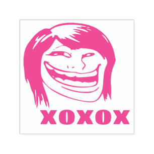Memes Le Me XOXO Woman Troll Pink Funny Stamp