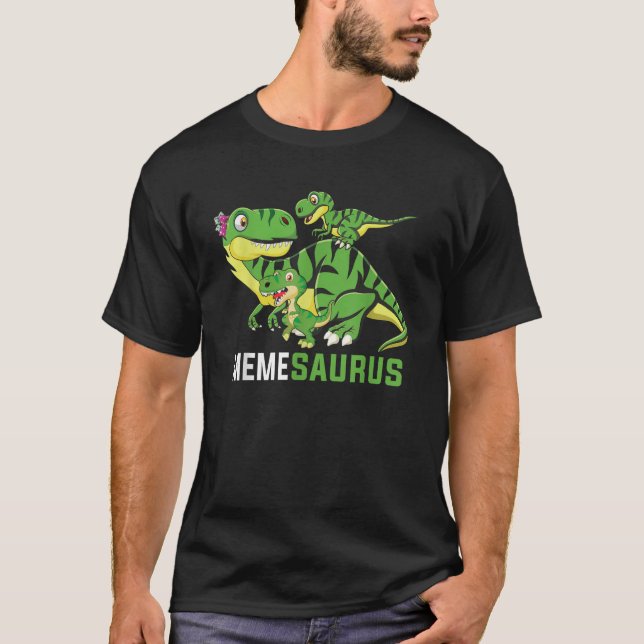 MEMEsaurus Cute MEME Saurus Dinosaur Matching Fami T-Shirt (Front)