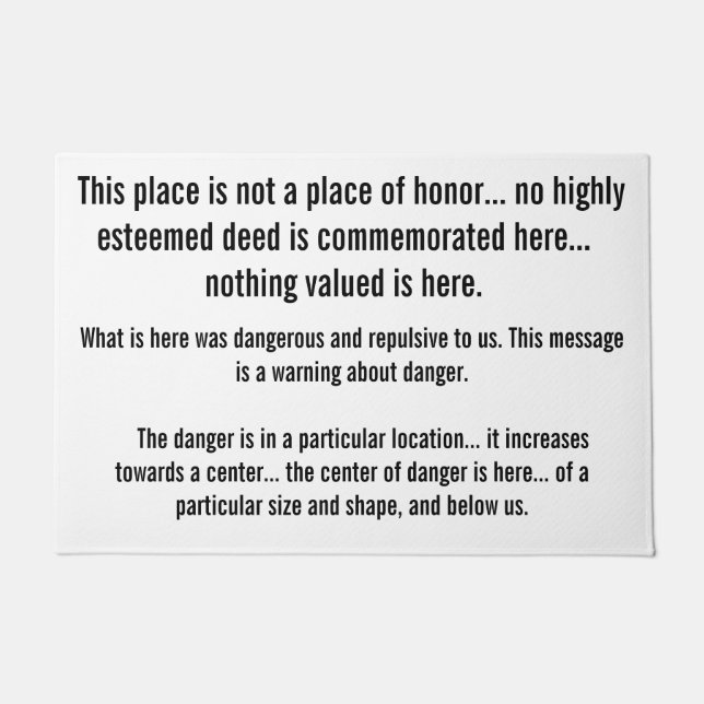 Memetic hazards doormat (Front)